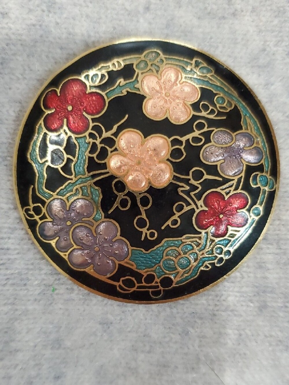 Vintage Bundle Enamel Cloisonne Butterfly Brooch, Scarf Clip, Rose Pin - Picture 5 of 9